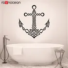 С изображением океана, якоря, корабль, Морской стиль, моряк, искусство, настенные наклейки, Морской стиль, домашний декор, наклейки для ванной комнаты, съемные Настенные обои 3153