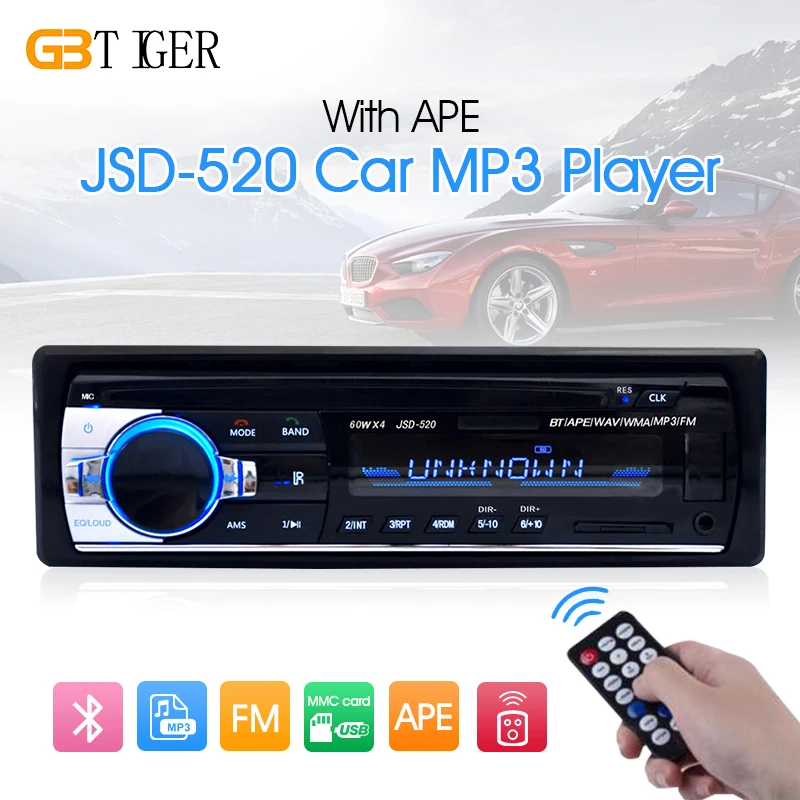 Bluetooth V2.0 автомобильный радиоприемник стерео аудио mp3 плеер с APE 12 В In dash 1 Din FM