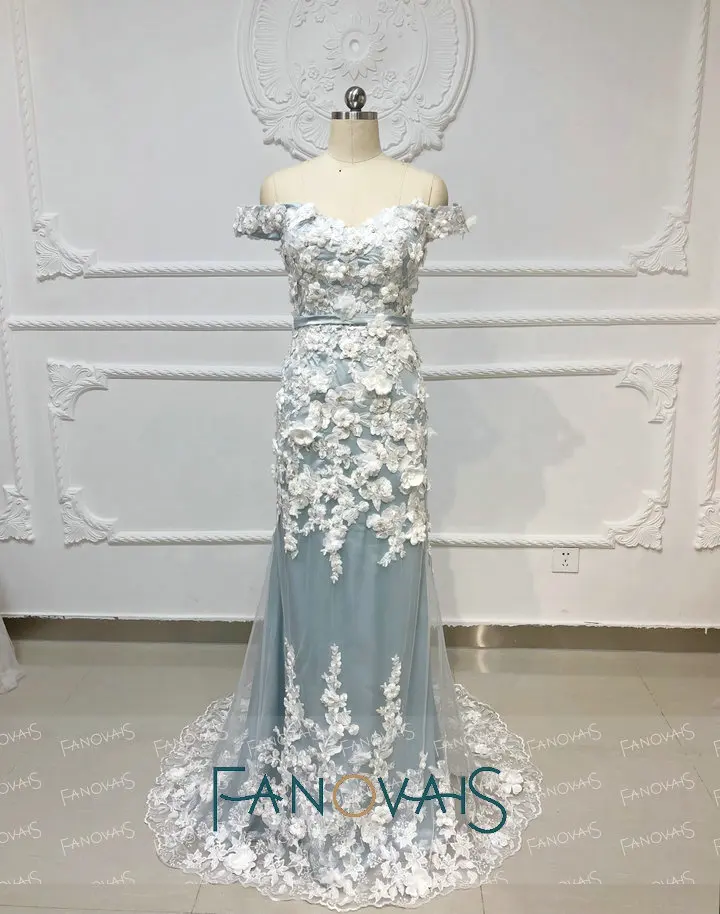 &quotСеро-синие вечерние платья со съемным шлейфом 2019 Vestidos De Fiesta длинные вечернее