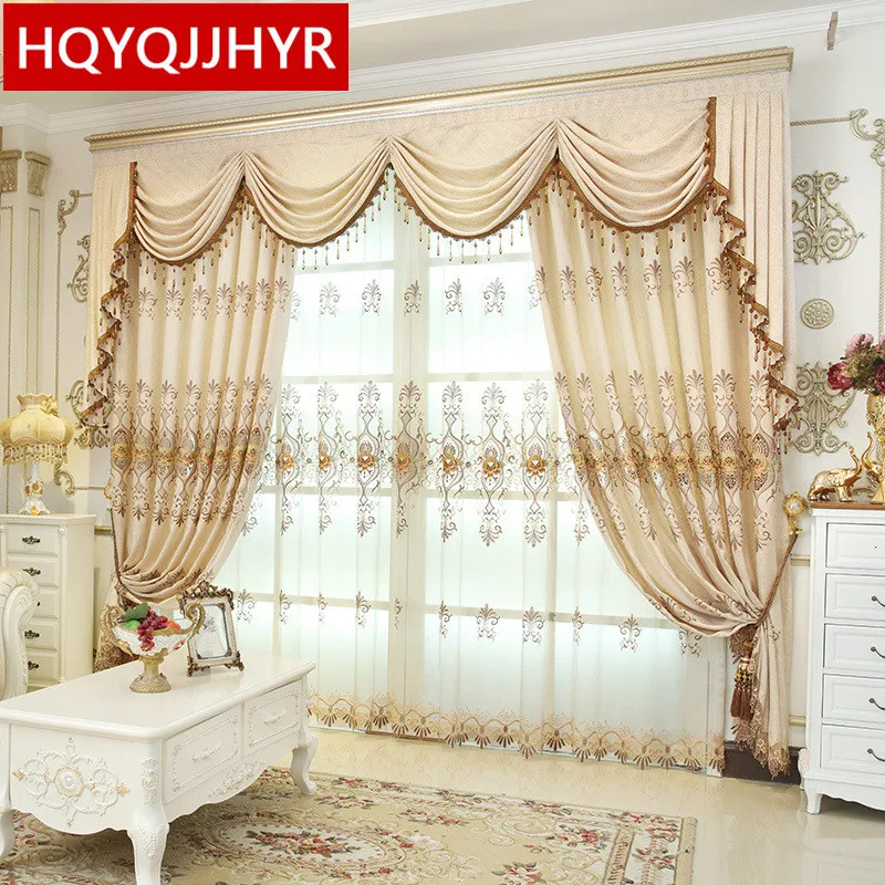HQYQJJHYR европейские Роскошные плотные шторы с вышивкой для гостиной