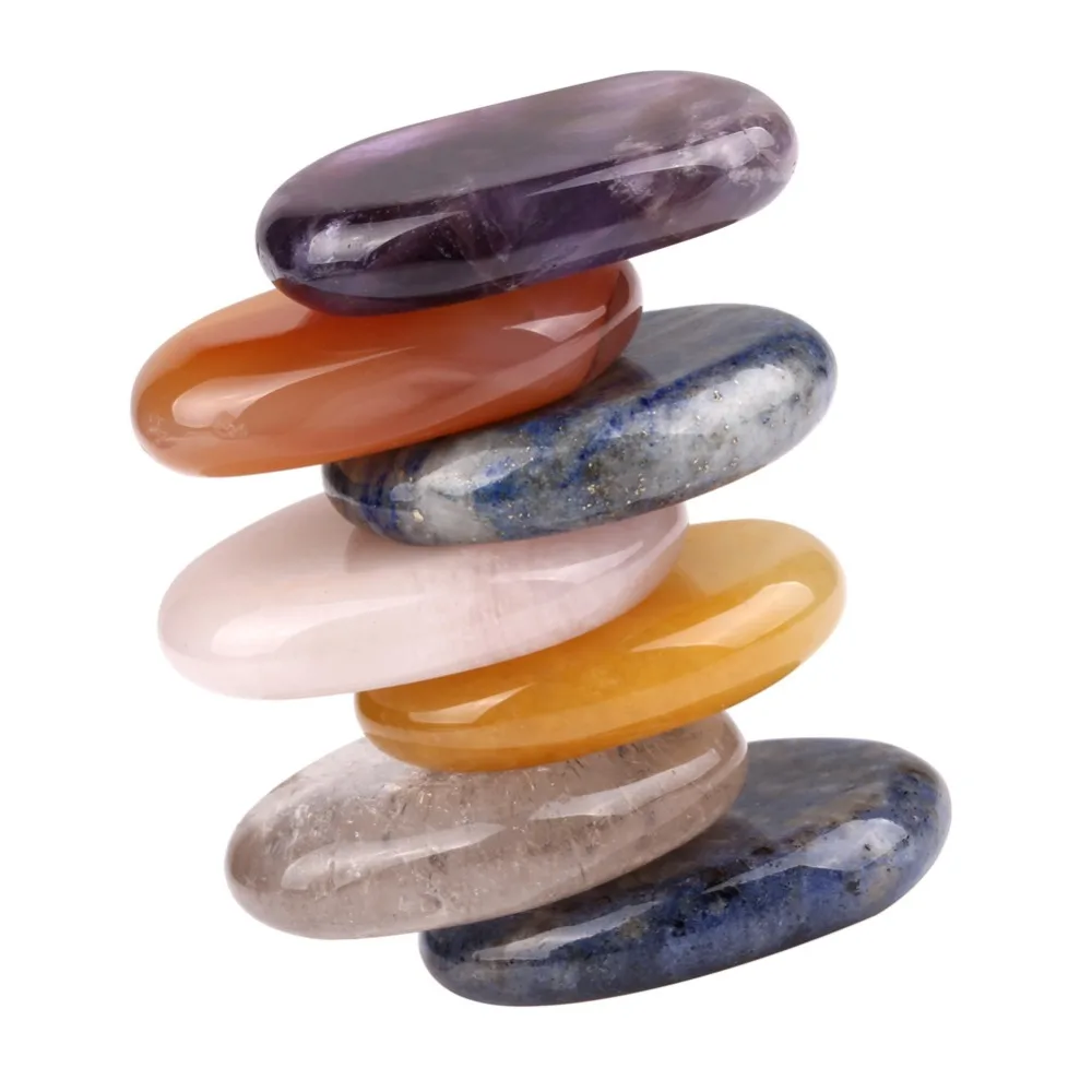 Натуральные кристаллы ладони набор из 7 камней в виде чакр для лечения рейки