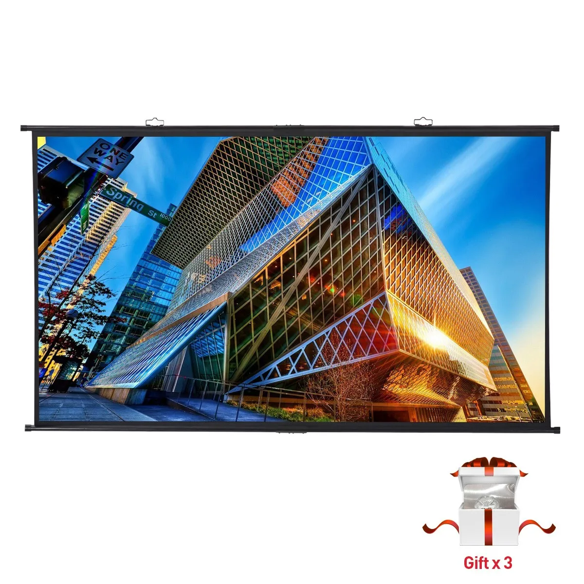Excelvan 10" проекционный экран Диагональ 16:9 1,1 усиление 160 градусов портативный настенный Подвесной для 4K HD фильмов проектор экран