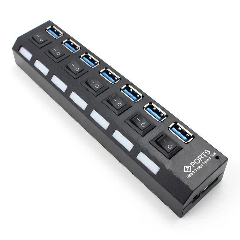 2019 горячий портативный 7 портов 5 Гбит/с USB 3 0 концентратор сплиттер с внешним