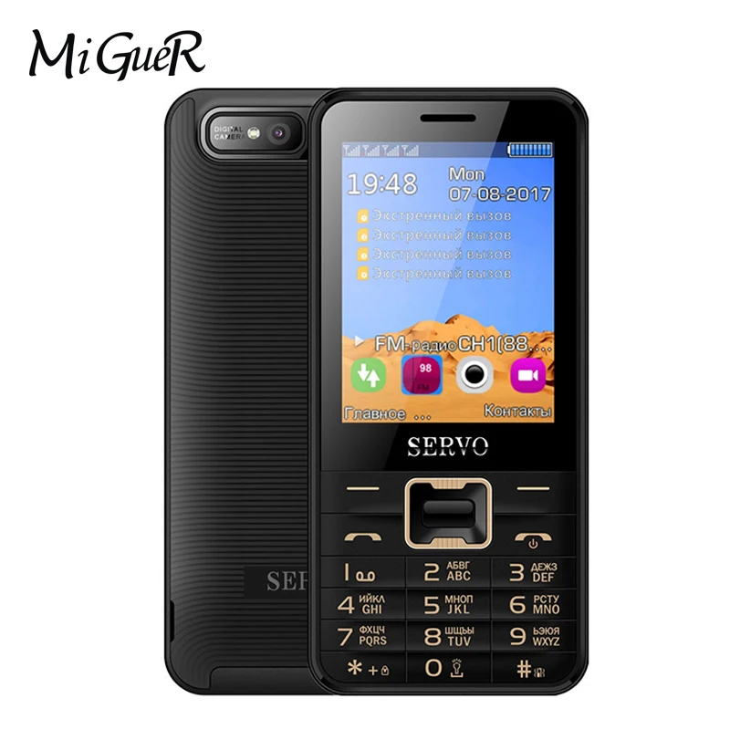 Servo V8100 2,8 дюймовый мобильный телефон 4 sim-карты сотовые телефоны Bluetooth MP3 русская клавиатура 1100 мАч в режиме ожидания длительный срок службы батареи