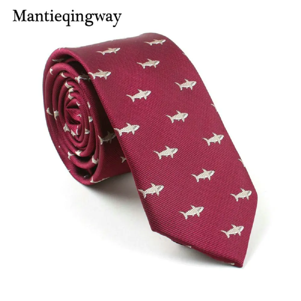 497 Классические мужские галстуки Mantieqingway, 6 см, с рисунком акулы из мультфильма, галстуки на шею, полиэстер, животные, цветочный галстук для мужчин, свадебный смокинг, Gravatas - Цвет: 497
