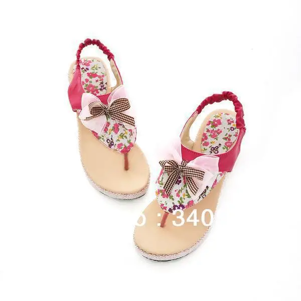 Free shipping Women's Paley Mid Wedge Sandal Fashion Flower lace T Strap Sweet Flats Sandals Shoes S37 |