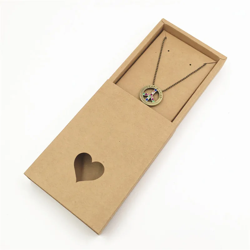 Бумажная коробка в виде ящика 50 шт. + карточки для ожерелья и сережек упаковка