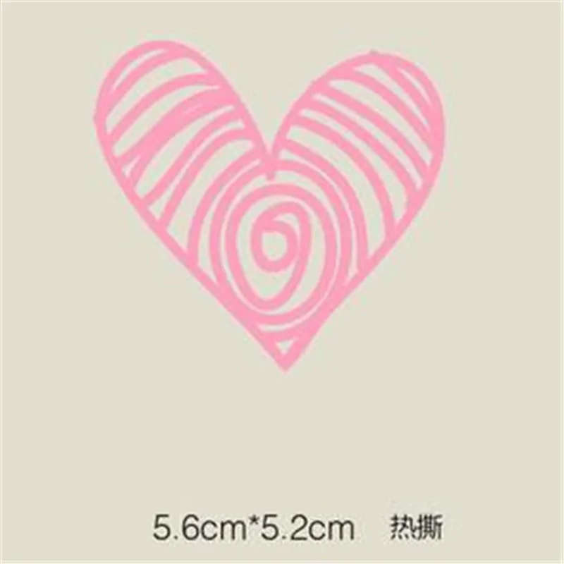 T shirt heat transfer printing heart stripe dot 56mm pvc patch for clothes iron on patches clothing 3d stickers | Дом и сад