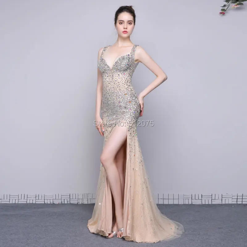 Настоящая фотография Vestido Longo Тюль V Средства ухода за кожей шеи Спагетти ремень