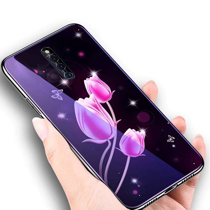 Smooth Plating Case For OPPO X27 Pro Latest Design Star Flower Glass Shell case oppo x27 Cover for Oppo x 27 pro Capa |