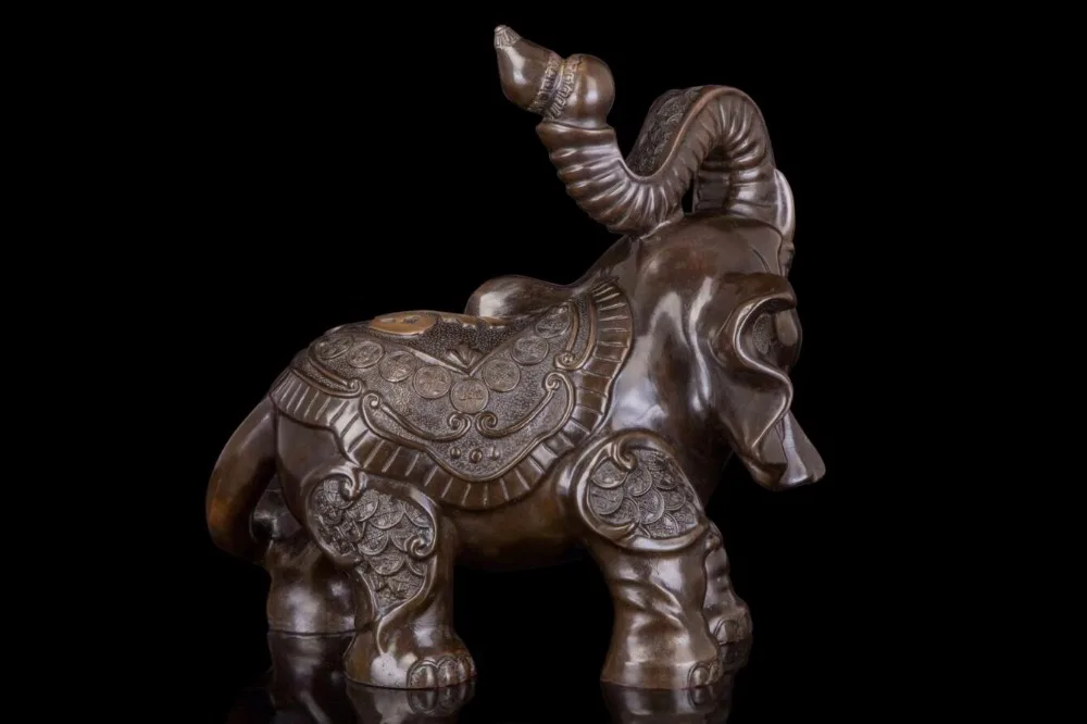 31 см китайский чистый Бронзовый Слон Heffalump богатство Fengshui животные