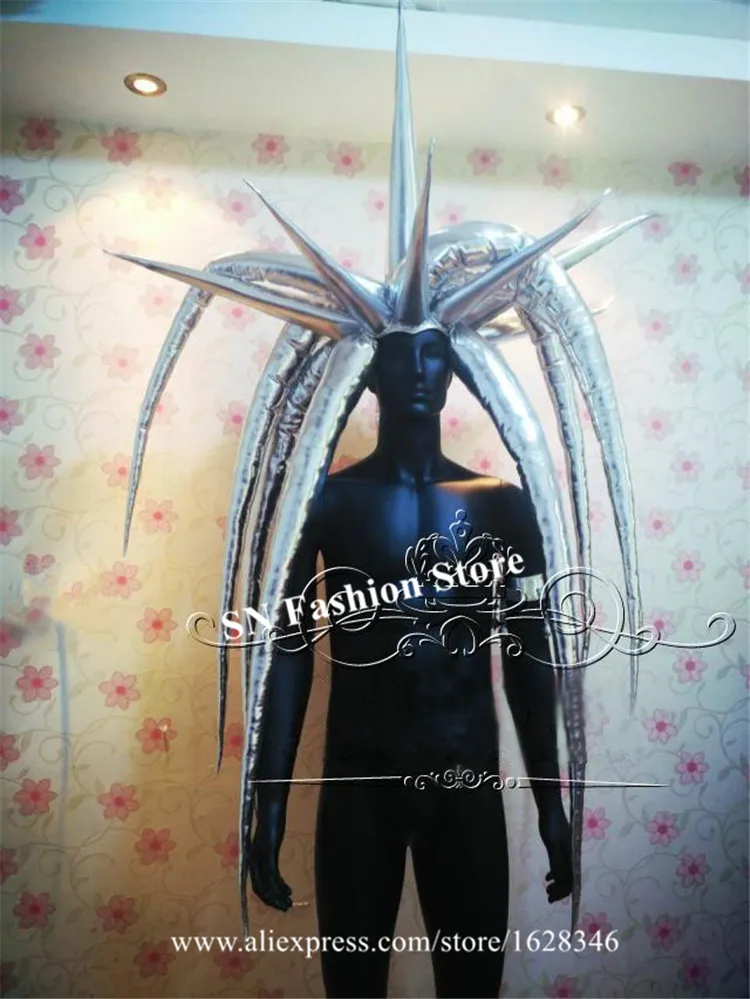 P33 головной убор для косплея вечевечерние с Медузой Серебристые зеркальные