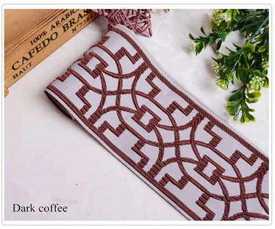 Dark coffee XWL 25 м/лот 9 см широкая жаккардовая занавеска кружевная отделка Лента занавески аксессуары Подушка край одежда диван Декор кружево DIY шитье - Цвет: Dark coffee