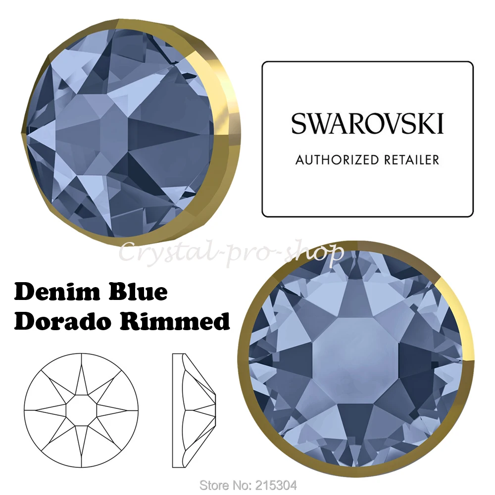 Новинка 2019 20 элементов Сваровски в оправе 2088/I Denim Blue (266) Dorado (без горячей фиксации)