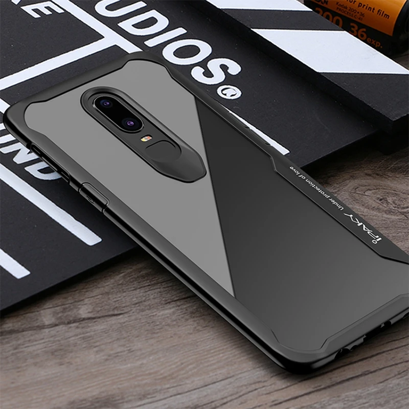 IPAKY Oneplus 6 Чехол A6000 Мягкий Силиконовый ТПУ + ПК Прозрачный чехол для задней панели