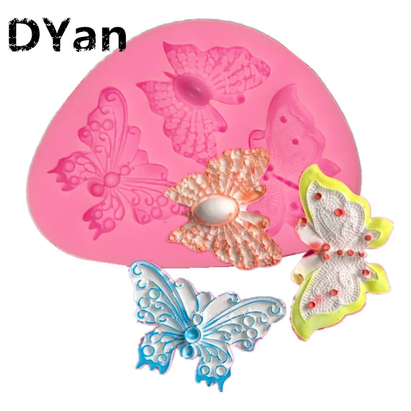 Новые три уникальные украшения в форме бабочки помадные силиконовые шоколадные
