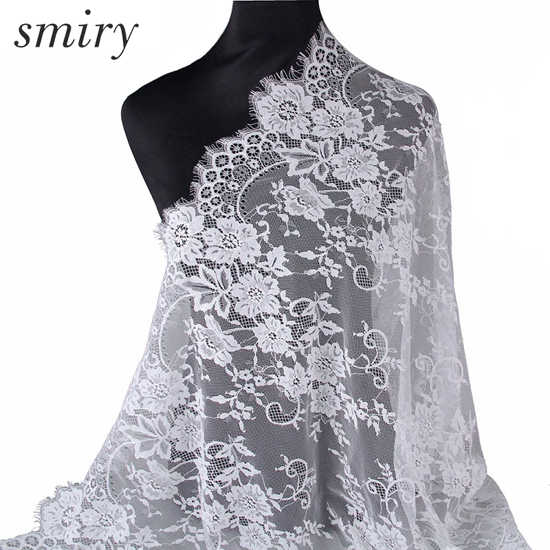 Smiry 3 ярда широкая белая/черная сетка с кружевной отделкой кружевная лента