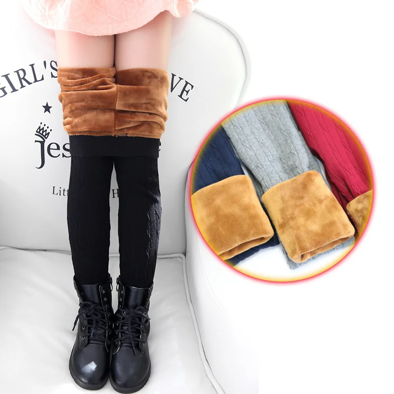 Детские осенне зимние утепленные леггинсы с бархатной подкладкой для детей 3 8