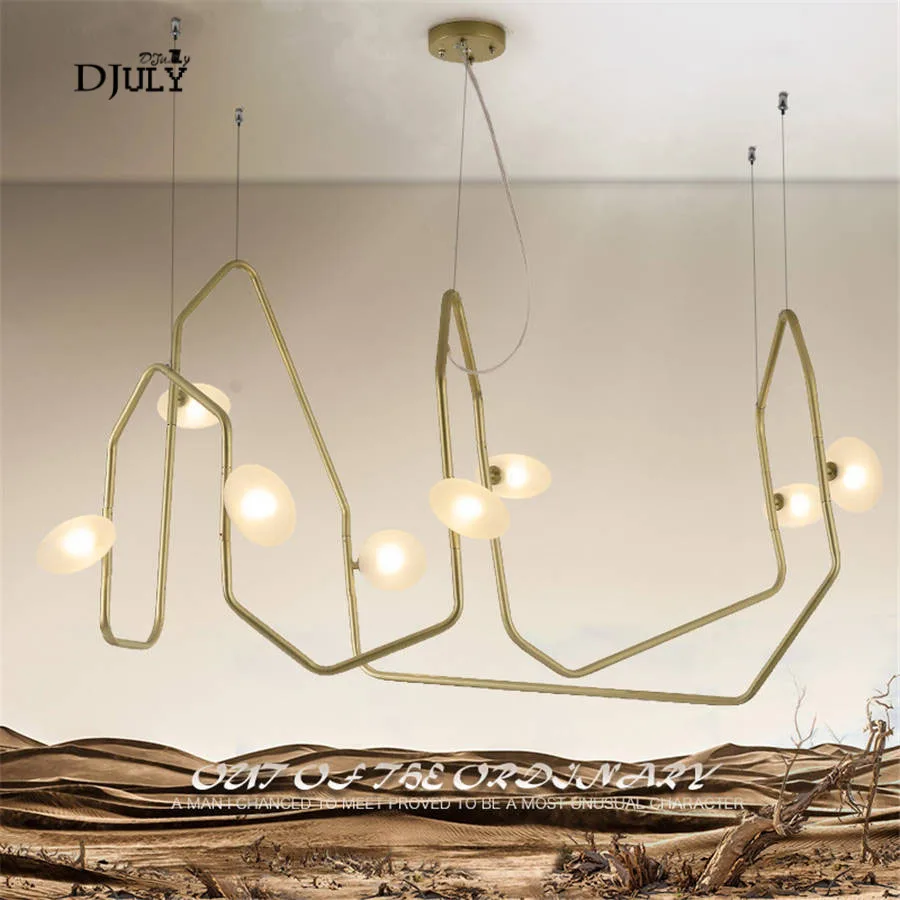 Современная люстра из сплава с геометрическим узором креативный потолочный