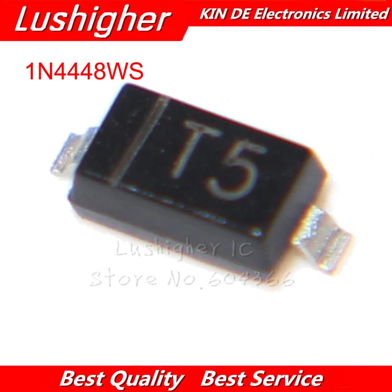 

100pcs 1N4448WS SOD-323 Marking T5 1N4448W 1N4448WS-7-F 1N4448 IN4448 DIODE SWITCHING