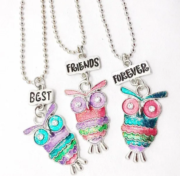Ожерелье из эпоксидной смолы модный набор 3 лучших друзей навсегда разноцветное