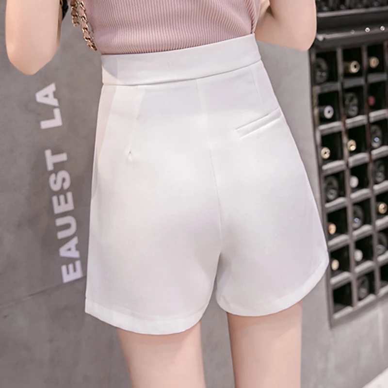 Женские широкие шорты летние женские корейские однотонные расклешенные