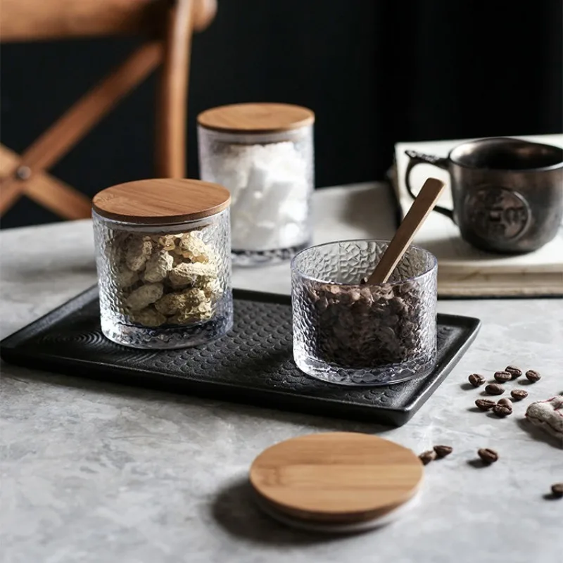 Стеклянный ящик для хранения приправ банка фруктов печенья еды торта кухонный