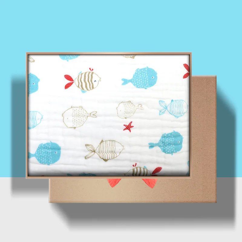 

6Layers 110*110cm Baby Blanket Newborn 100%Cotton Baby Muslin Swaddle Blanket Quality Baby Bath Towel Cotton Blanket Infant Wrap