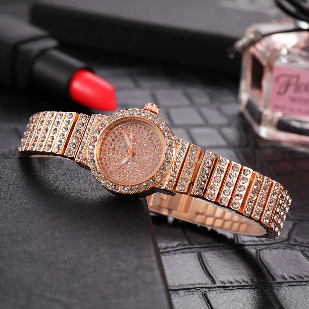 Кварцевые часы Ms. аналоговые женские с имитацией бриллианта|Женские наручные
