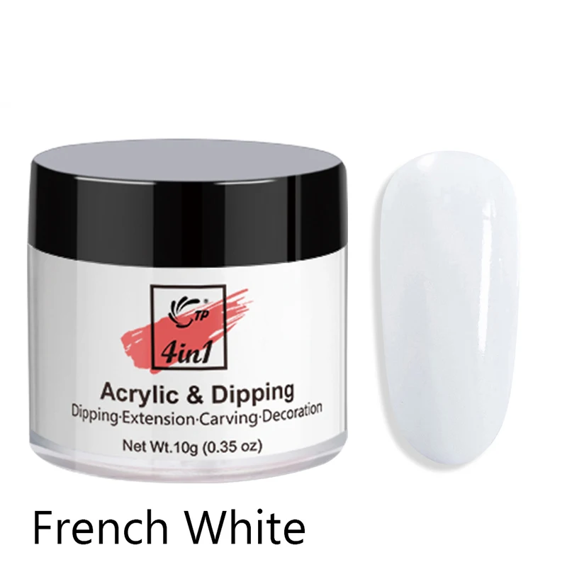 4 в 1 акриловая пудра 10 г скульптура для ногтей прозрачная белая быстрого