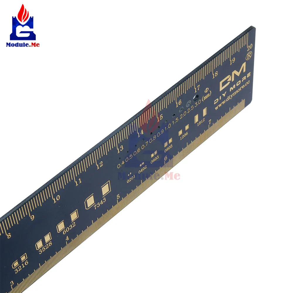 1 комплект 15 см 20 см 25 см PCB линейка Многофункциональный измерительный инструмент резистор микросхема конденсатора IC SMD диодный транзистор посылка 180 градусов