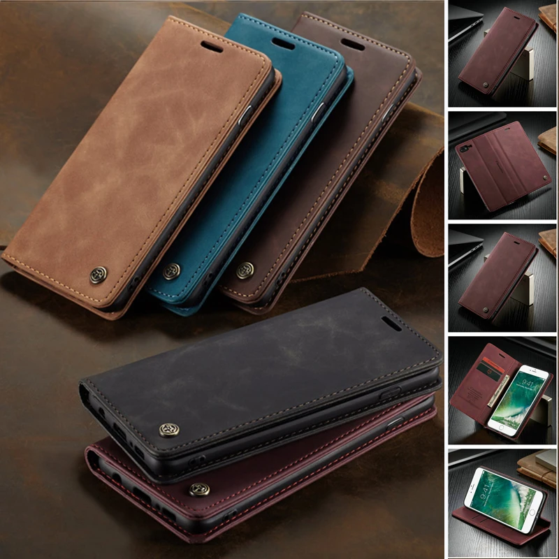 Кожаный магнитный флип-чехол для IPhone Xs 11 Pro Max XR X, кошелек, держатель для карт, подставка, чехол-книжка для IPhone 8, 7, 6, 6s Plus, 5, 5S, чехол