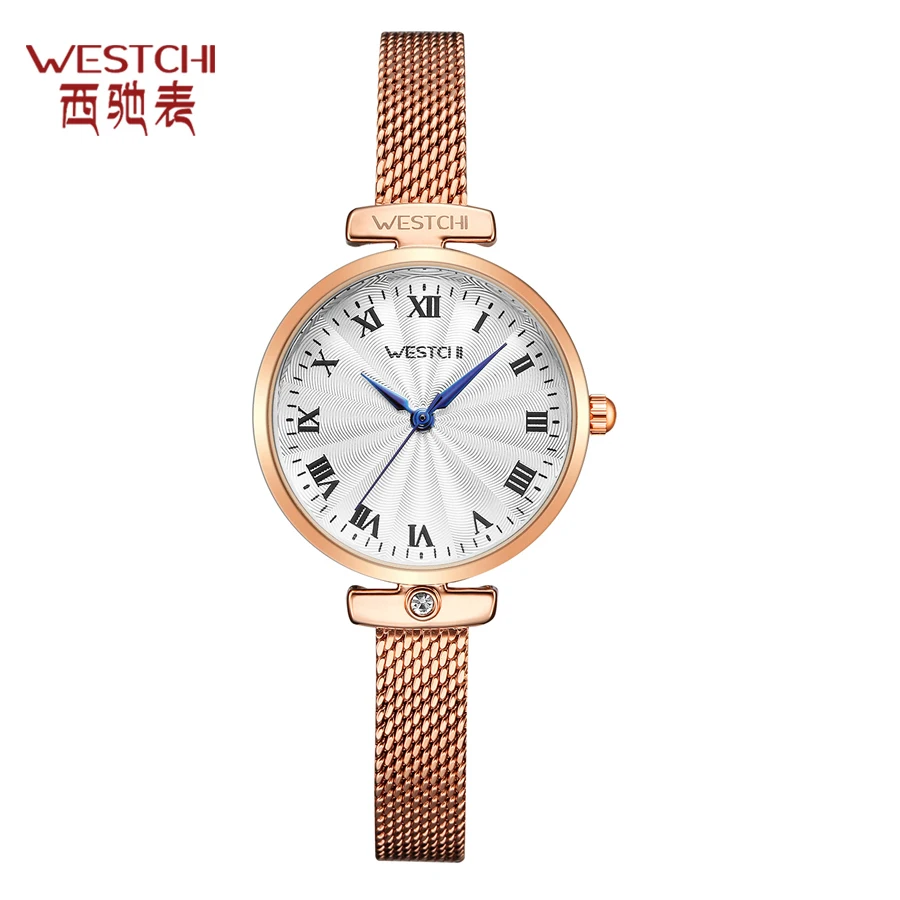 Женские часы с тонким ремешком WESTCHI брендовые водонепроницаемые простые со