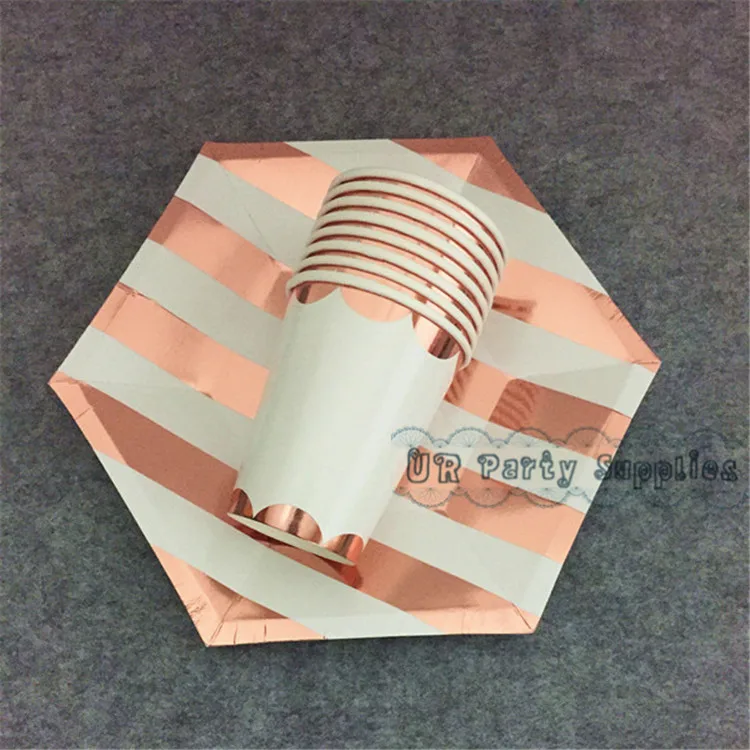 24 набора розовое золото фольга товары вечерние настольная установка одноразовая