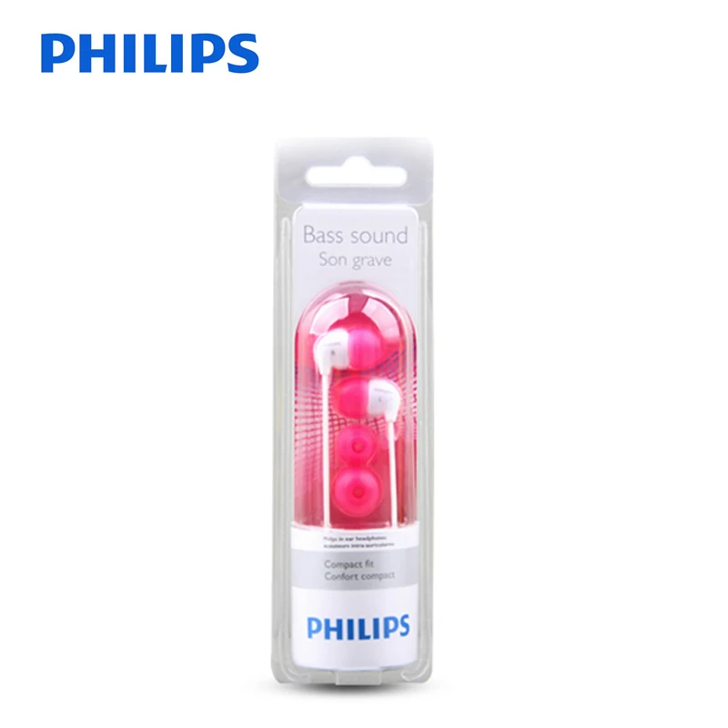 Philips SHE3501 наушники-вкладыши с плоской головкой 3 5 мм проводные наушники Super Bass для