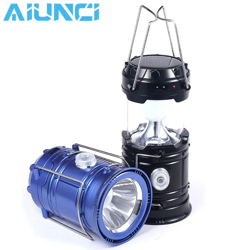 

Solar Portable Lantern Rechargeable Tent Handy Light Lamp EU/US Collapsible Light for Camping Hiking Emergencies