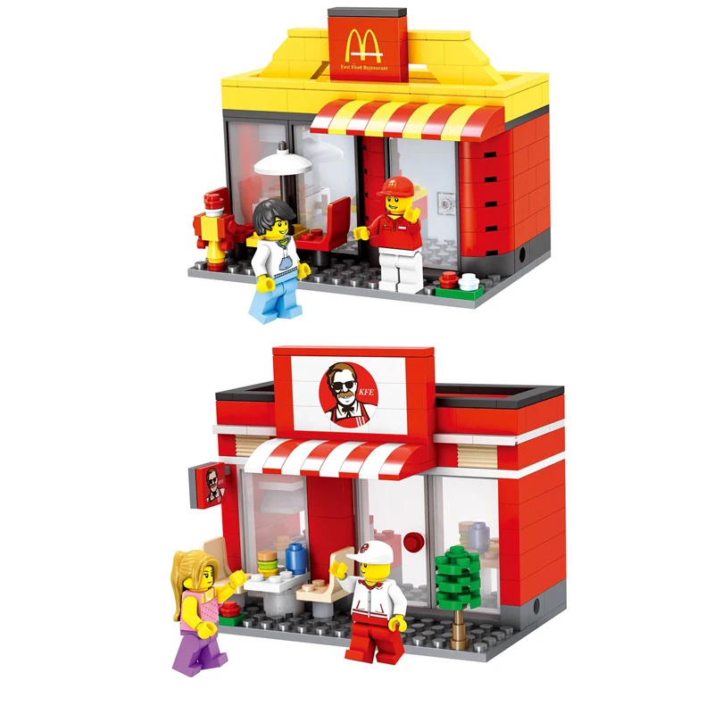 Город Мини Street Лего здания 3D режим работы магазина Совместимость withLego магазин view