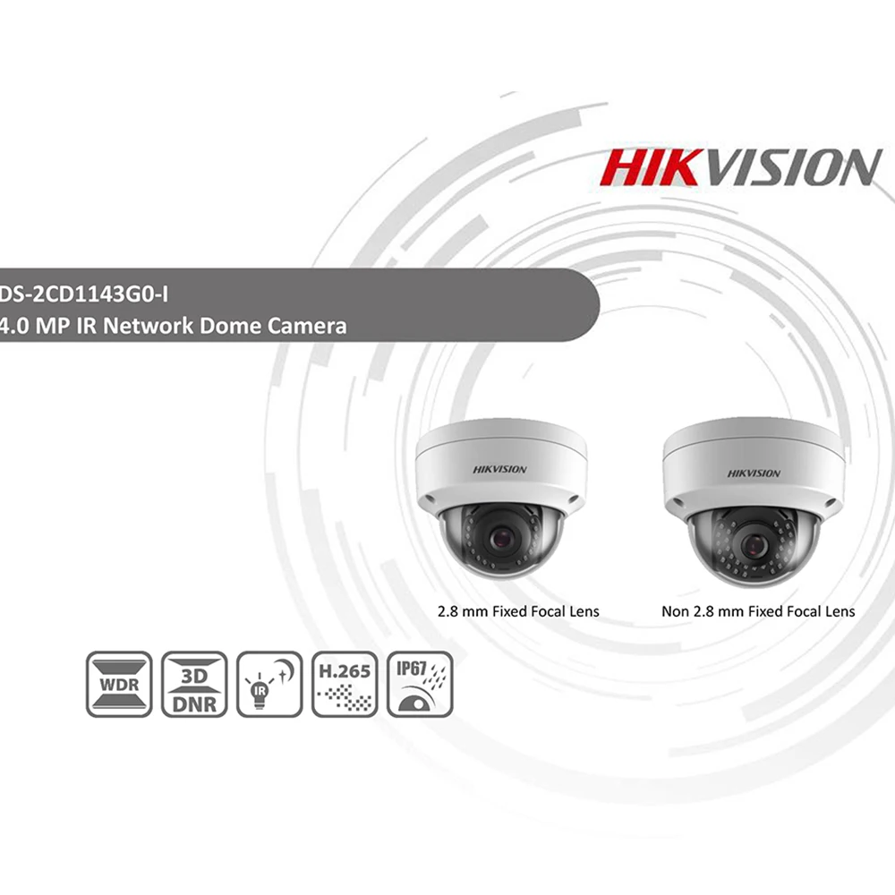 Hikvision 4MP PoE IP Камера DS 2CD1143G0 I сети купольные камеры для видеонаблюдения 30 М