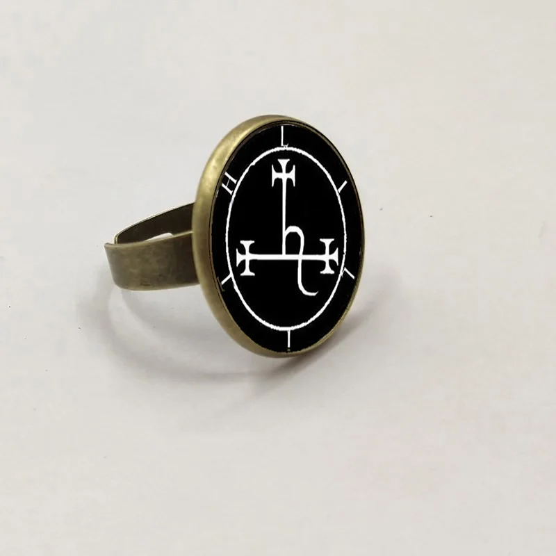 Lilith Sigil запечатанное подвесное кольцо стеклянное для фотосессии 2 цвета|Кольца| |