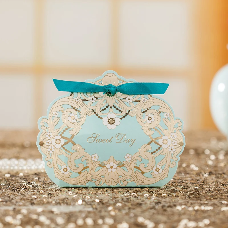 Новый голубой цветок бумажная ленты для свадебного украшения кружева помолвка