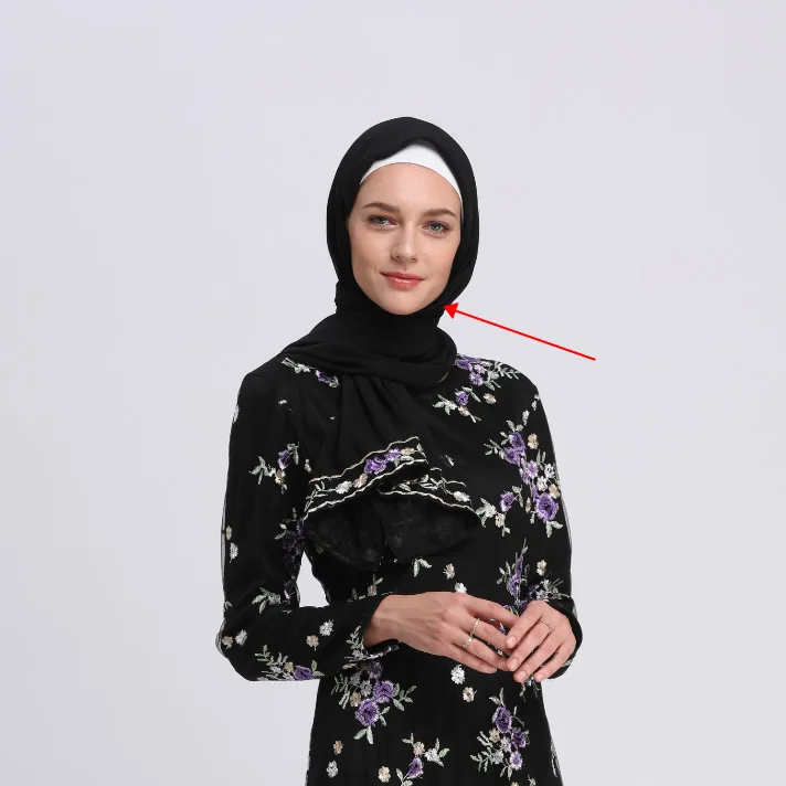 Черное женское мусульманское платье Abayas женская одежда хиджаб цветы вышивка