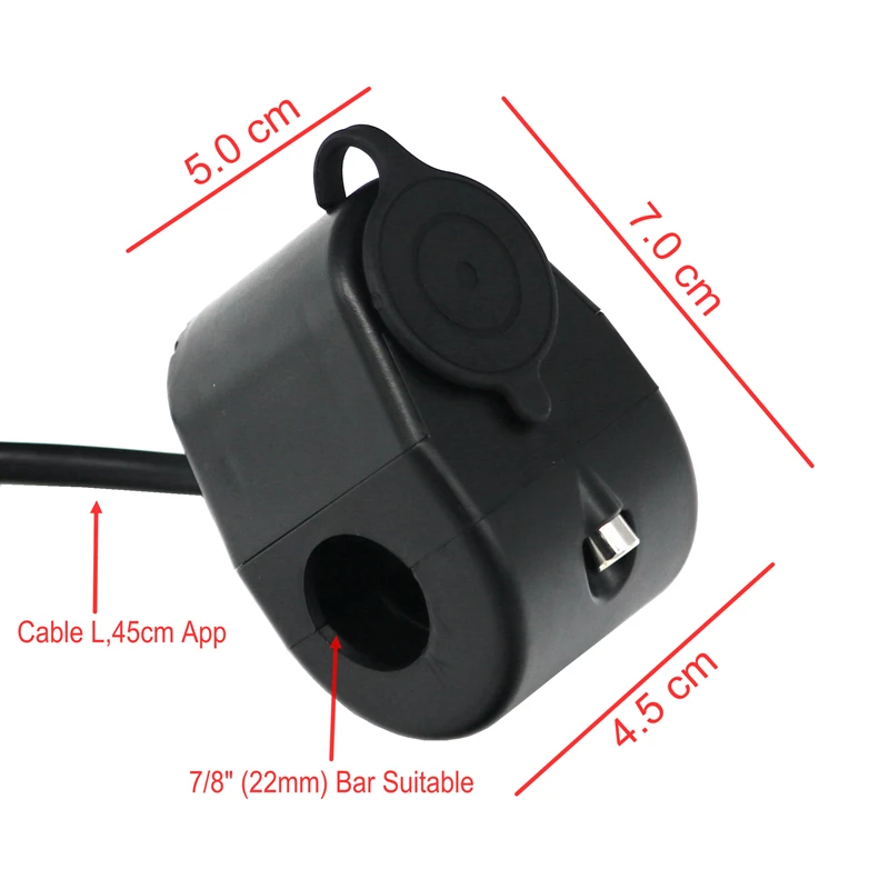 Мотоциклетная заглушка для руля 12 В розетка прикуривателя 7/8 &quot(22 мм) держатель