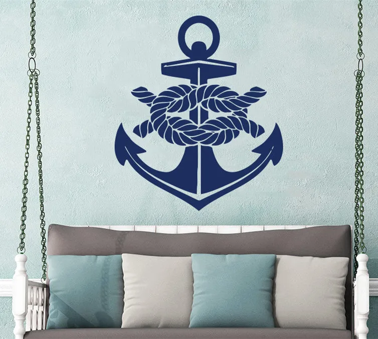 Высокое качество наклейка на стену морской якорь винил Стикеры наклейки Ванная
