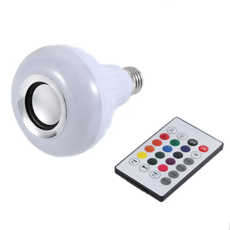 Беспроводной Bluetooth динамик 12 Вт RGB лампа E27 светодиодная 100 240 В 110 220 умный