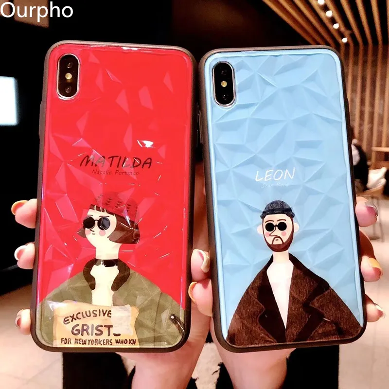 Чехол Ourpho с алмазным узором для IPhone X XR XS MAX Couple Phone iPhone 6 6s 7 8 plus|Чехлы-накладки| |