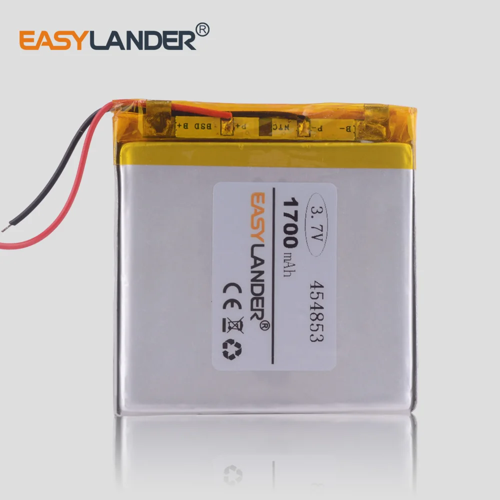 3,7 V литий-полимерный аккумулятор 454853 1700mah GPS навигационная консоль MP3 плеймер Аккумулятор для навигатора
