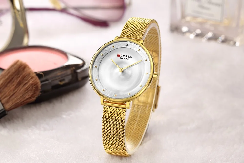 Reloj Mujer, элегантные часы с синим и серебряным стальным браслетом, CURREN, новая мода, Женские кварцевые наручные часы, Relogio Femenino