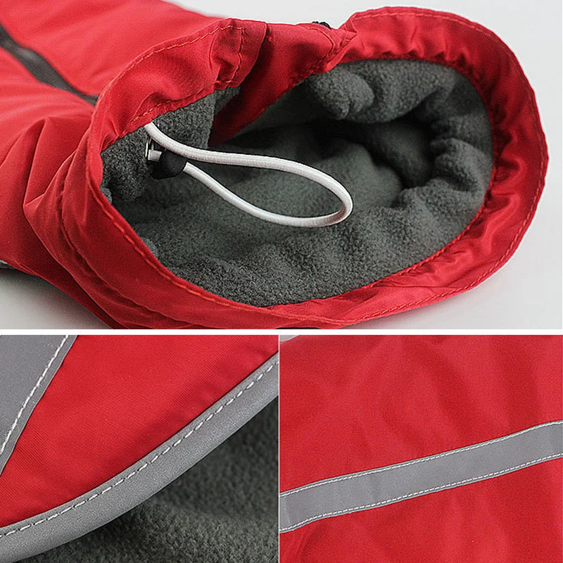 Waterproof Dog Clothes for Large Dogs Winter Warm Big Jackets Padded Fleece Pet Coat Safety Reflective Design Clothing | Дом и сад