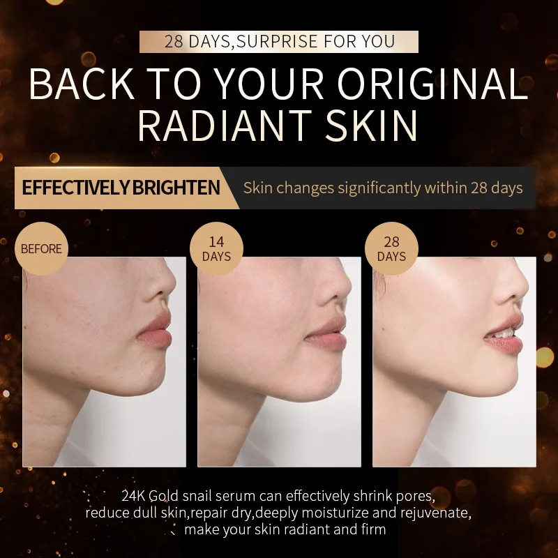 

Light Liquid 24K Gold Snail Essential Liquid Moisturizing Firming Skin Lighten Fine Lines Anti-Aging Serum