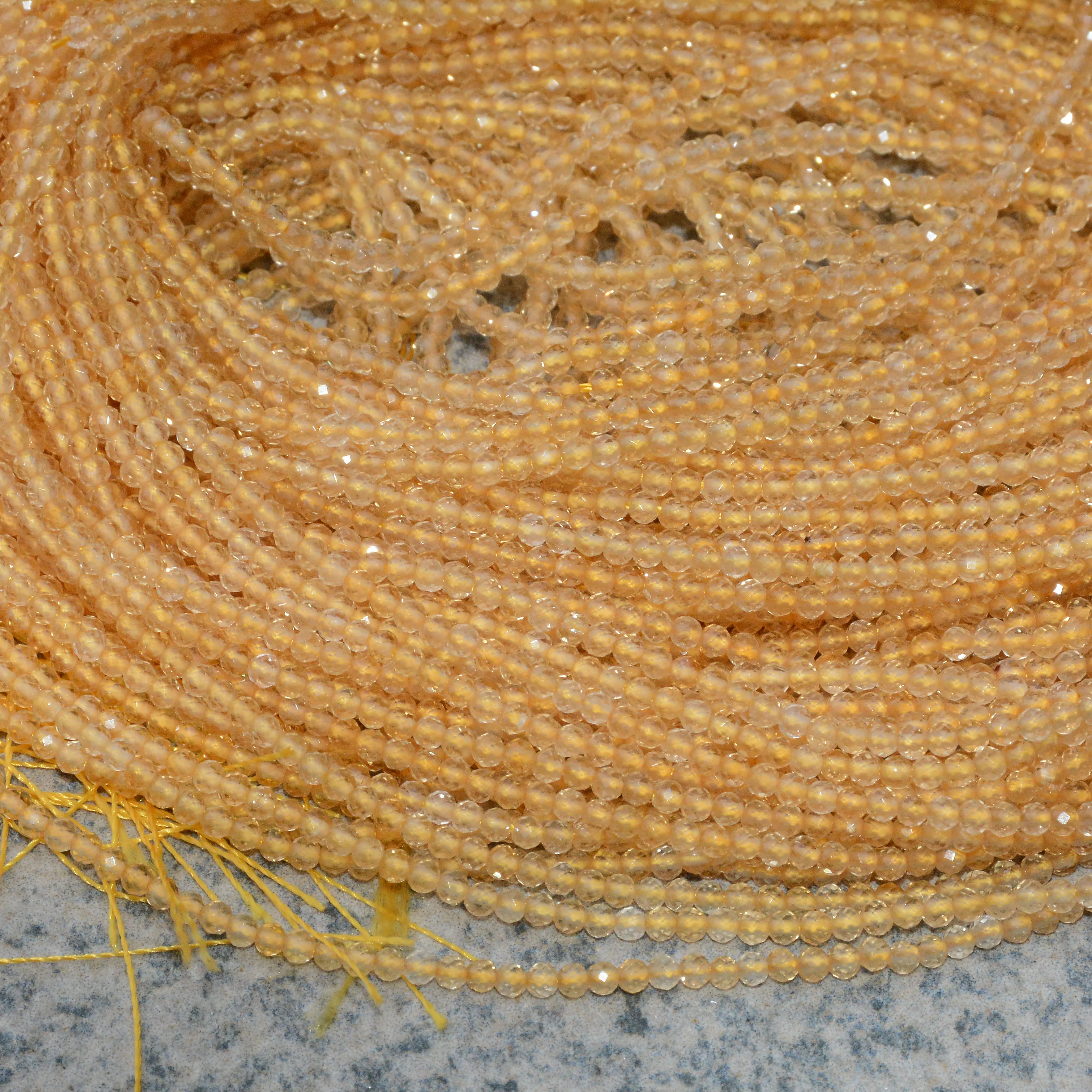 Natural Citrine Without Treatment Faceted Round Beads 2.2mm 3.3mm | Украшения и аксессуары